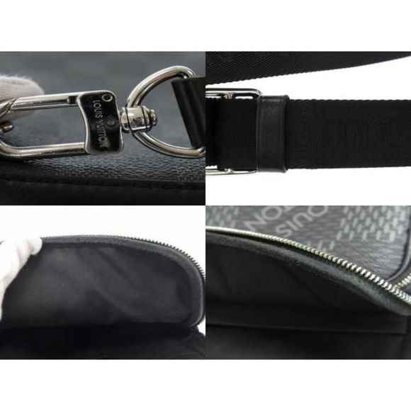 Louis Vuitton Graphite Sling Bag Damier Black Gray Bum Bag - Picture 5 of 5